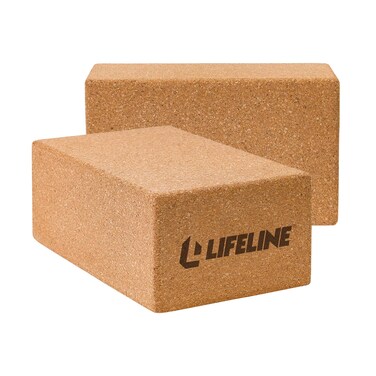 Lifeline Fitness Cork Yoga Block 2 Pack - Sustainable Home Gym Workout Equipment for Yoga, Pilates and General Fitness - 2-3.5&rdquo; X 5.5&rdquo; x 9&rdquo;