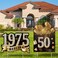 2pcs Birthday Yard Signs,50th Birthday Decorations for Men Women Black Gold Happy 50 Birthday Sign Made in 1975 Lawn Party Supplies With Stakes Weatherproof Outdoor Fifty Years Old Birthday Yard Decor