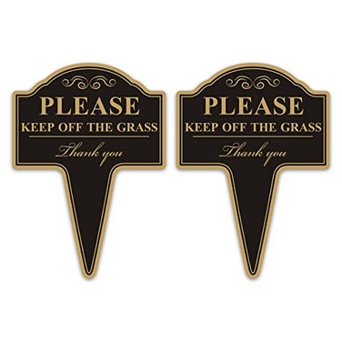 Keep Off the Grass Sign, Yuntarda 2-Pack 10&rdquo;x14&rdquo; Stay Off Grass Sign for Yard with Stake Double Sided No Poop Dog Sign for Lawn Easy Install for Outdoor Use