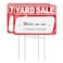 Yard Sale Signs with Stakes Double Sided, Premium 2 Pack 12" x 18" High Visibility Signs with Directional Arrows