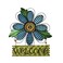 Metal Flower Welcome Signs for Outside Hanging Wall Art Plaque Sign for Front Door Porch Home Decor