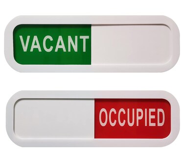 Privacy Door Sign, Occupied &amp; Vacant Door Sign for Business Home Office Stores   7 x 2.4 Inches Acrylic, White, 1 Pack