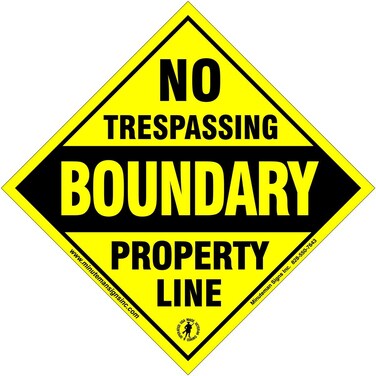 No Trespassing, Boundary Marker, Small, Diamond, Aluminum, Yellow, 10 Pack