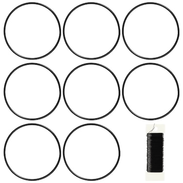 8 Pack Floral Hoop 4 Inches Metal Rings for Crafts Macrame Rings Hoop Wreath Dream Catcher Rings DIY Wreath Candle Rings Wreaths Craft Hoops, Black