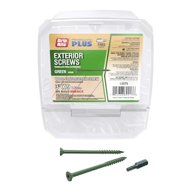 Grip Rite L3ST5 3-inch by 9 Green T-25 Star Drive PrimeGuard Plus Wood Construction Screw