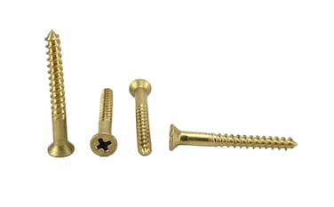 #4 x 1 Solid Brass Flat Head Philips Wood Screw (1/2" to 1-1/2" in Listing), 100 Pack (#4 x 1)