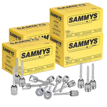 Everflow Sammys 8021957-100 SWG 20 3/8 Inch Screw Sidewinder Designed for Wood, Rod Hanger, Installs Horizontally, Steel with Zinc Plated, Corrosion Resistance, 1/4 x 2 Inch Screw Length (Pack of 100)