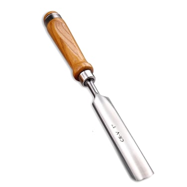 LWCUSNJ 1"(25mm) Wood Chisel for Woodworking,Semicircle Edge CR-V Steel DIY Woodworking Handle Carpentry Gouge Tools