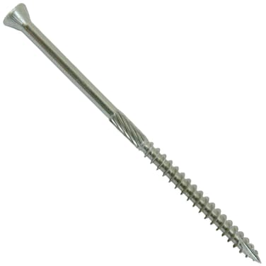 #9 x 4 Silver Star Stainless Steel Trim Head Screw Torx/Star Drive Head - Stainless Steel Trim Head Wood Screws - (1 Pound - 65 Approx. Screw Count)