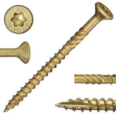 Saberdrive Tan XL1500 Coated Exterior Star Drive Multi-Purpose Deck Screws, 25lb, Approx. 2192 Pieces - #9 x 2-1/2" Screws with Protective Coating, Decking Screws for Construction, Repair