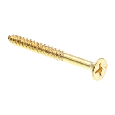 Prime-Line 9035812 Wood Screw, Flat Head Phillips, #10 X 2 in, Solid Brass, Pack of 25