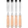 GREBSTK 9.5in Wood Chisel Set for Woodworking, 4pcs Chrome Vanadium Steel Bevel-Edge Bench Chisels with Cap, Comfortable Beech High Impact Handle