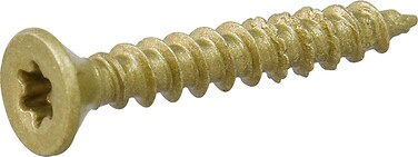 Power Pro Premium One Multi-Material Flat Head Screws, Epoxy Coated Steel, Fasten in Wood, Metal, Concrete, Drywall and Plastic, Bronze, 6 x 1 inch, Box of 40 Screws