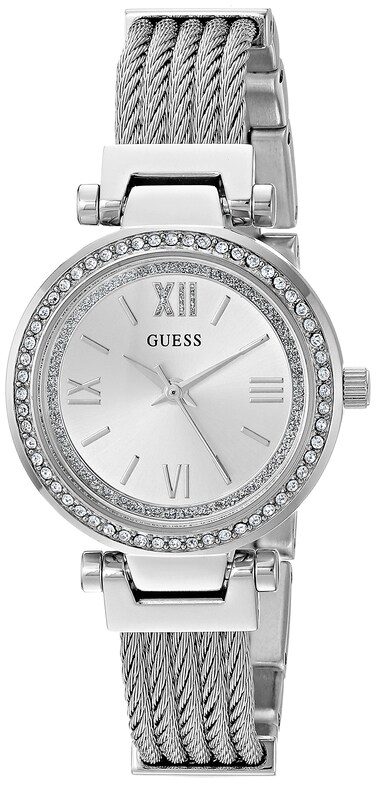 GUESS Women's Quartz Watch with Stainless-Steel Strap, Silver (Model: U1009L1)