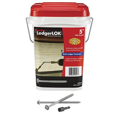 FastenMaster, 5, Gray FMLL005B-250, Ledgerlok Wood Screws, 250-Pk