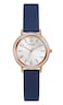 GUESS Ladies 32mm Watch - Blue Strap White Dial Rose Gold Tone Case
