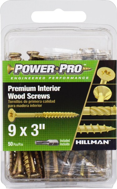 The Hillman Group 196585TV Non-Branded Items (Home Improvement) 42473 AP Wood Screw (50 Pack), 9 x 3