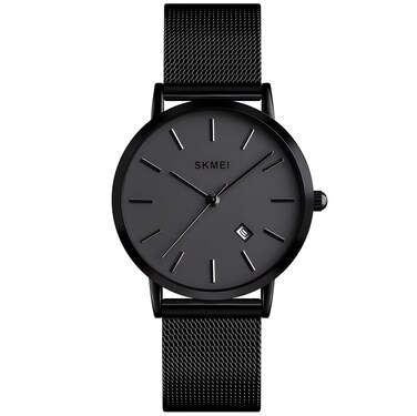 MASTOP Women's Quartz Watches Ultra-Thin Gorgeous Simple Petite Wrist Watches Small Dial Mesh Steel Bracelet (X Black)