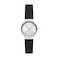 Skagen Women's Freja Lille Two-Hand Silver Stainless Steel and Black Leather Band Watch (Model: SKW3119)