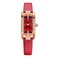 ROCOSJEWE Watches for Women Red Dial with Leather Strap Ladies Wristwatch Fashion Quartz Analog Dress Watch Casual Diamond Waterproof Elegant Wrist Watch RW0209S Red
