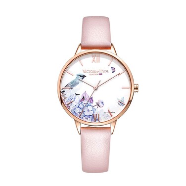 VICTORIA HYDE Watches for Women with Roman Numerals Dial Analog Quartz Detachable Genuine Leather Strap Wristwatch