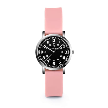 TICCI Women&rsquo;s Petite Watch for Medical Professionals Easy to Read Small Face, Silicone Band, Second Hand, Military Time for Nurses, Doctors,Students (Pink Black-1)