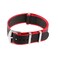 StrapsCo Premium Nylon Seat Belt Wrap Around Watch Band Strap - Red &amp; Black (Silver Buckle) - 24mm