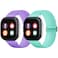 Fintie 2-Pack Nylon Watch Band Replacement Compatible with Gizmo Watch 3 2 1 / Gabb Watch 3 2 1, Breathable Elastic Sport Loop Bands, Purple+Teal