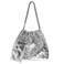 SHARPAD Woven Tote Bag for Women Purse: Silver Large Travel Totes - Soft Leather Shoulder Handbags for Vegan