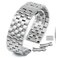 Curved Solid Stainless Steel Brushed Metal Watch Band Strap Buckle Clasp18mm-22mm Silver