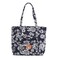 Vera Bradley Women's Cotton Collegiate Vera Tote Bag (Multiple Teams Available), Navy/White Rain Garden With Auburn University - Recycled Cotton, One Size
