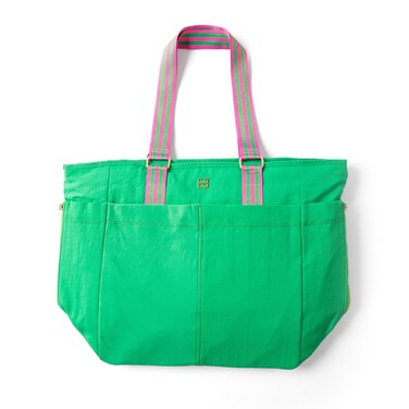 Mary Square Versatile and Stylish Pine Green 17 x 16 Nylon On The Go Tote Bag with Shoulder Straps