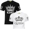 Matching Shirts for Couples Set for him and her King Queen T-Shirts Black XL/L