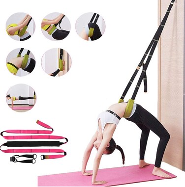 Yoga Waist Back Bend Trainer - Multi-purpose Door Flexibility Assist Stretch Band, Suitable for Fitness, Dance, Yoga, Gymnastics, Cheerleading, Splits (Rose)