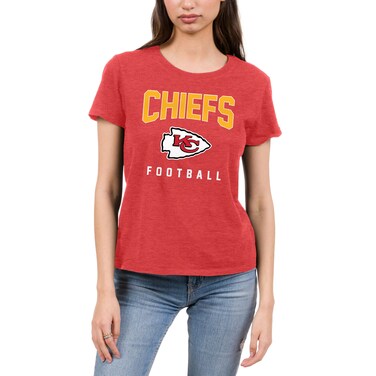 Junk Food Clothing x NFL - Kansas City Chiefs - 1st &amp; Goal - Women's Short Sleeve Fan T-Shirt - Size Large