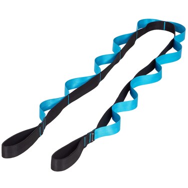ProsourceFIt Multi-Loop Stretching Strap 8 Ft for Yoga, Pilates, Physical Therapy, Sports, Dance &amp; Gymnastics to Improve Posture, Increase Flexibility and Mobility, 3 dual-toned colors available
