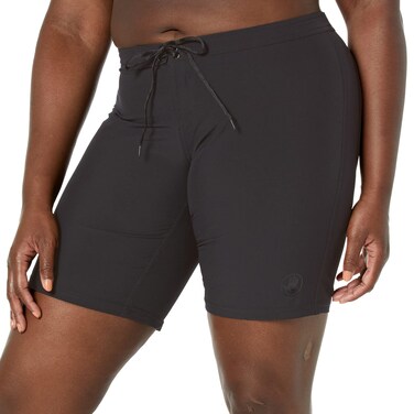Body Glove Women's Standard Smoothies Harbor Solid 8" Vapor Boardshort, Black, Large