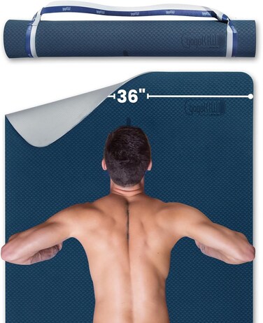 Gogokiwi Extra Wide Yoga Mat for Men Women (72"L x 36"W x 1/4" Thick) Non Slip Fitness &amp; Exercise Mat with Alignment Marks for Yoga, Pilates, Floor Workouts