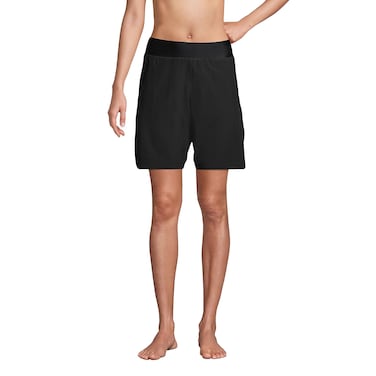 Lands' End Womens Comfort Waist 9in Board Short New Black Regular 8