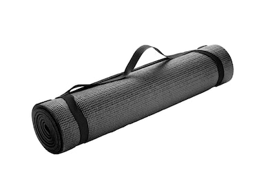 Mind Reader YOGAPVC-BLK All Purpose Extra Thick Yoga Fitness &amp; Exercise Mats with Carrying Strap, High Density Anti-Tear, 68"L x 24"W x 0.3"Th, Black