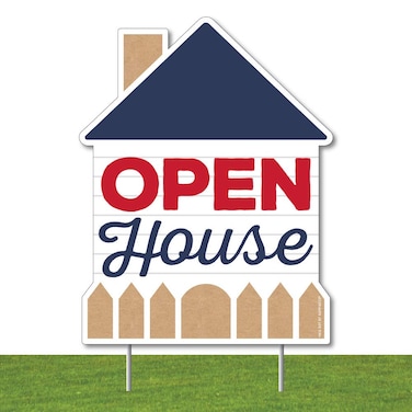Big Dot of Happiness Open House - Outdoor Lawn Sign - Real Estate Yard Sign - 1 Piece