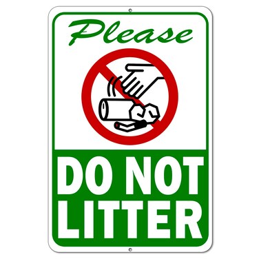 Please Do Not Litter Sign - 8 x 12 Aluminum No Littering Sign Outdoor - Stay Off Grass Signs for Yard - No Trash Sign