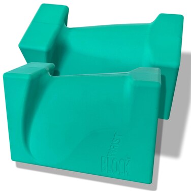 WRIST BLOCK&trade; The Ultimate Evolution in Premium Quality Yoga Blocks (Set of 2, Teal) - Designed to Eliminate Wrist Strain During Yoga, Pilates, Pushups and Other Exercises - Wrist Support - Meditation