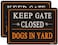 2 Pack Keep Gate Closed Signs Dogs in Yard Signs 10 x 7 Inches Security Warning Dog Signs Metal Reflective Sturdy Rust Aluminum Waterproof Easy to Install