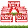 9PC Garage Sale Yard Sign Double Sided With Stake Large 17 Inch By 13 Inch With Arrows Arrow Red