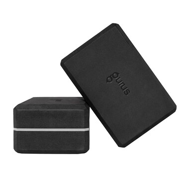 Gurus Yoga Blocks 2 Pack - Premium Soft Foam Block - Non Slip, Comfortable Edges, Lightweight and Odor Resistant Workout block - Improves Strength and Helps in Meditation