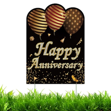 Talorine Happy Anniversary Yard Sign, Birthday Lawn Sign, Wedding Anniversary Party Yard Sign, Happy Retirement Garden Lawn Sign Party Outdoor Decorations
