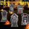 DIY Halloween Tombstone Set, 25.6inch Halloween Yard Sign 5 Pack Large Tombstones for Graves Halloween Gravestone With metal Stakes Halloween Outdoor Decor Waterproof