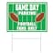 Beistle 11.5" x 15.5" Corrugated Plastic Game Day Parking Yard Sign With Metal Stake, Tailgate Party Football Decorations, Outdoor Lawn D&eacute;cor, Made In USA Since 1900, Green/White/Brown