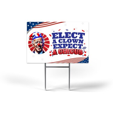 Pesky Patriot Biden is a Clown Yard Sign   Anti Joe Biden Lawn Decoration   Pro Trump 18"x12" Double-Sided Sign with Stake Made in USA